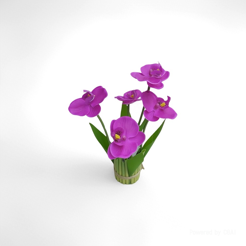 Orchid family plants, purple orchid bouquets, plant blind boxes, small decorative items, green plants, artificial trees, golden diamond hydroponic flowers, mint potted plants details Picture