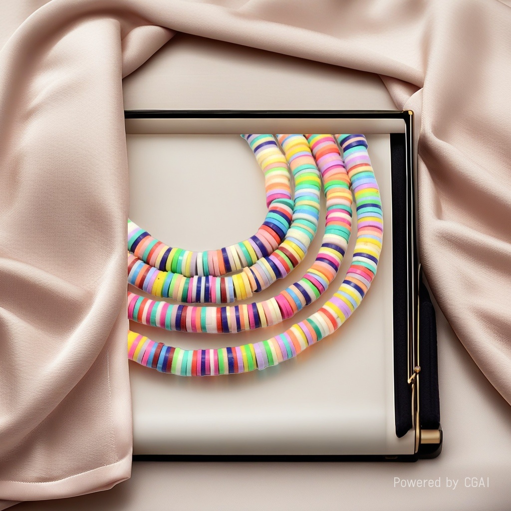 Colorful glazed pearl loose bead and string necklace, crystal handcrafted string