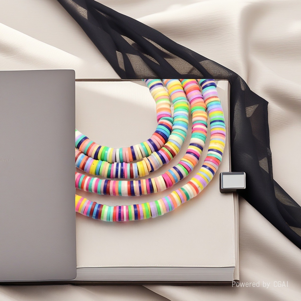 Colorful glazed pearl loose bead and string necklace, crystal handcrafted string details Picture