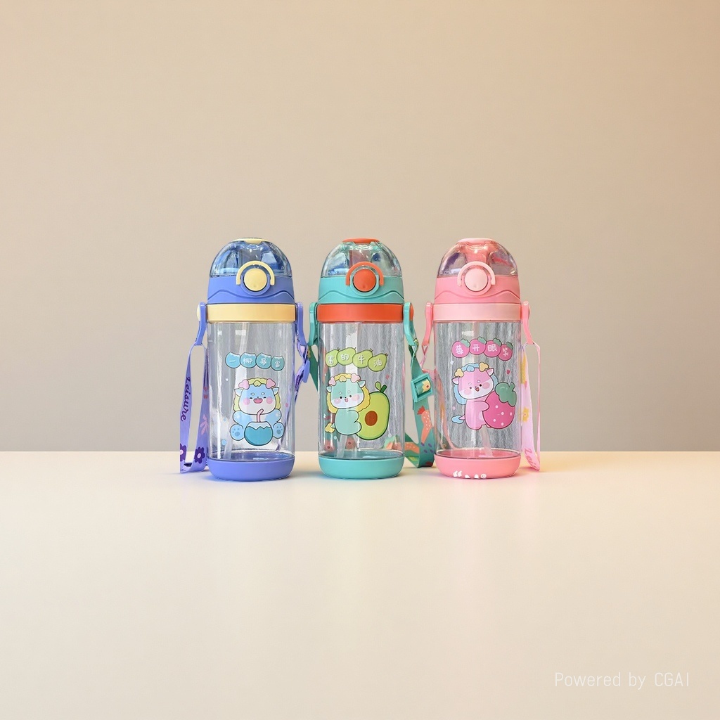 Cartoon-patterned plastic sports water cup, 180ml summer outdoor water cup Specification image