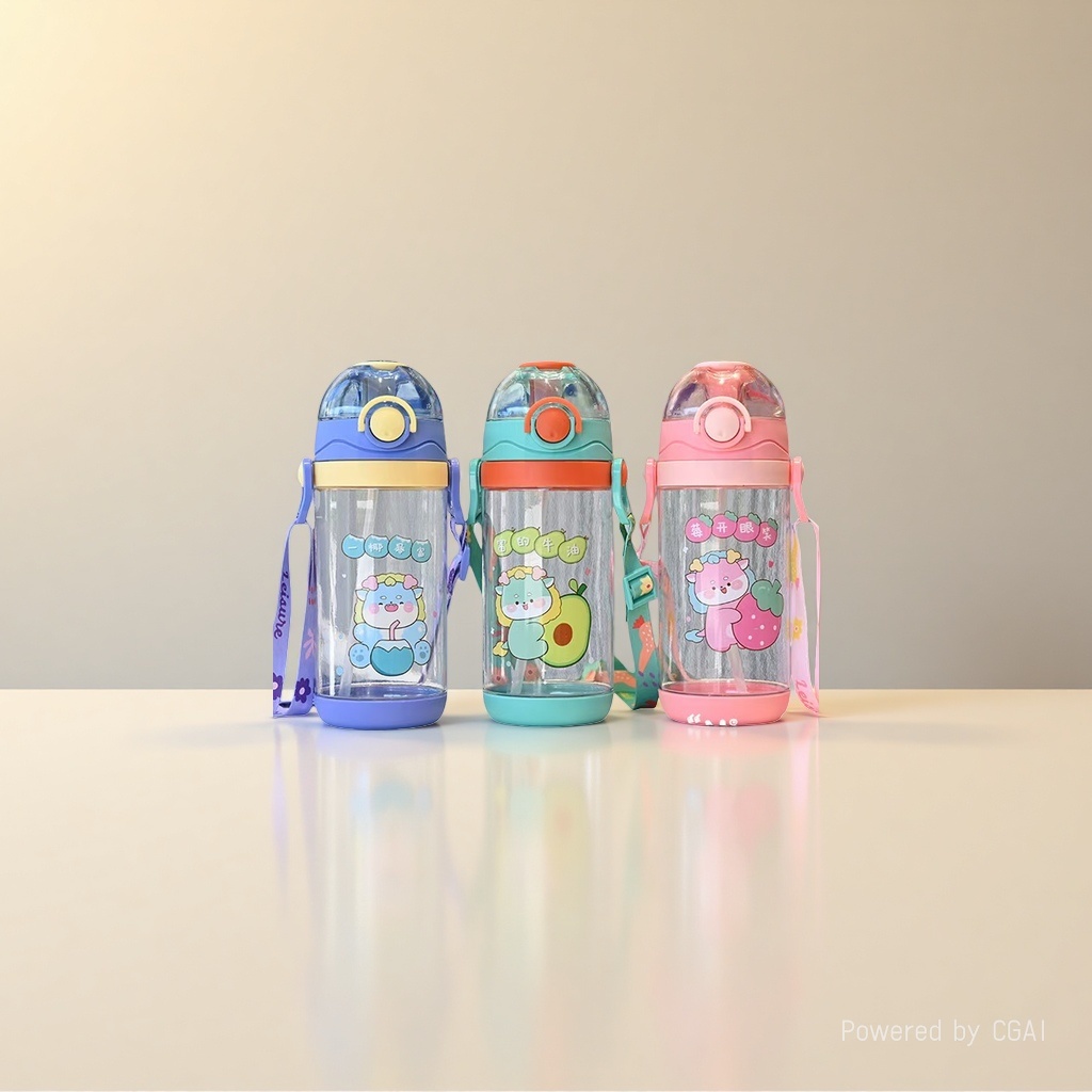 Cartoon-patterned plastic sports water cup, 180ml summer outdoor water cup Application Scenario