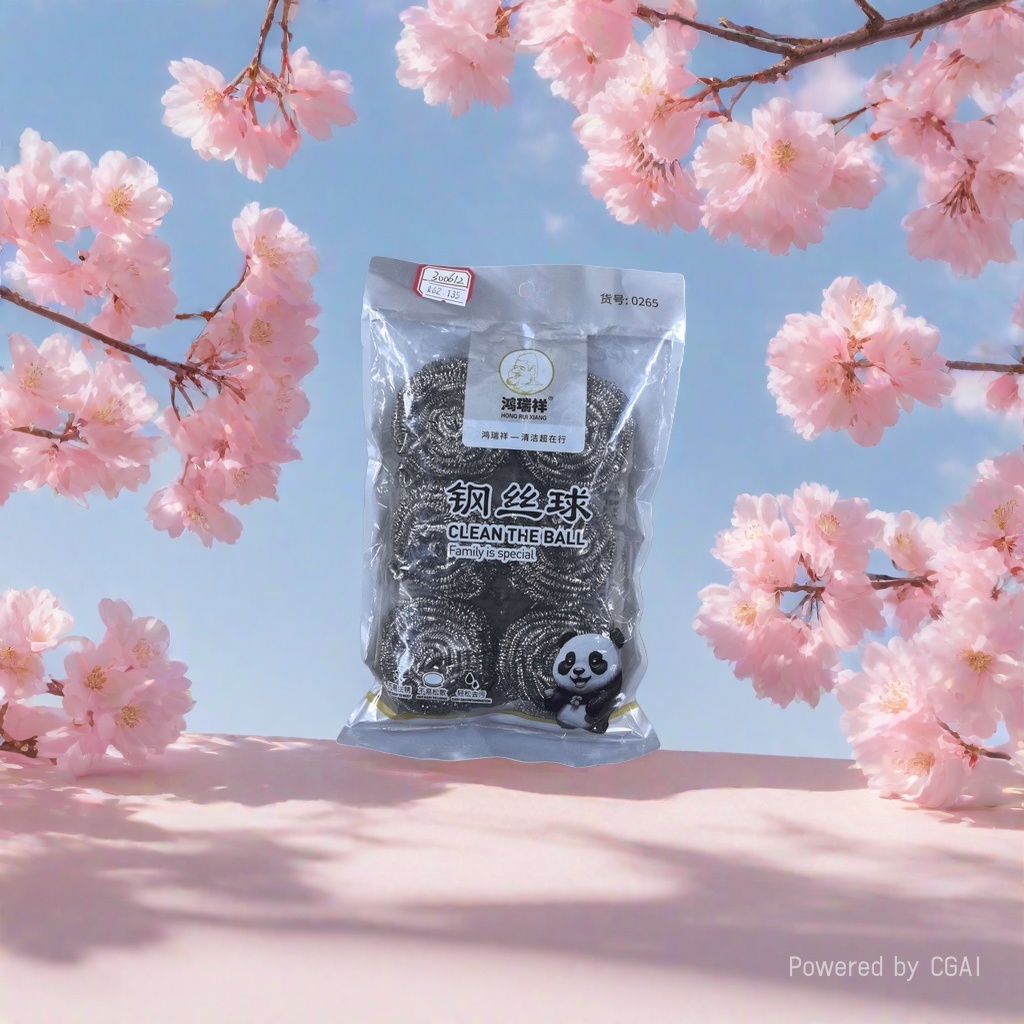 Steel wool balls and matching packaging bags, daily cleaning tool sets details Picture