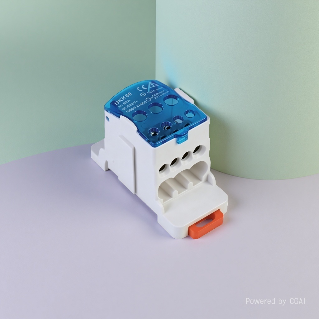 UKK one-in-multiple-out rail-mounted 125A, 160A, 250A, 400A distribution box, high-current distribution box details Picture