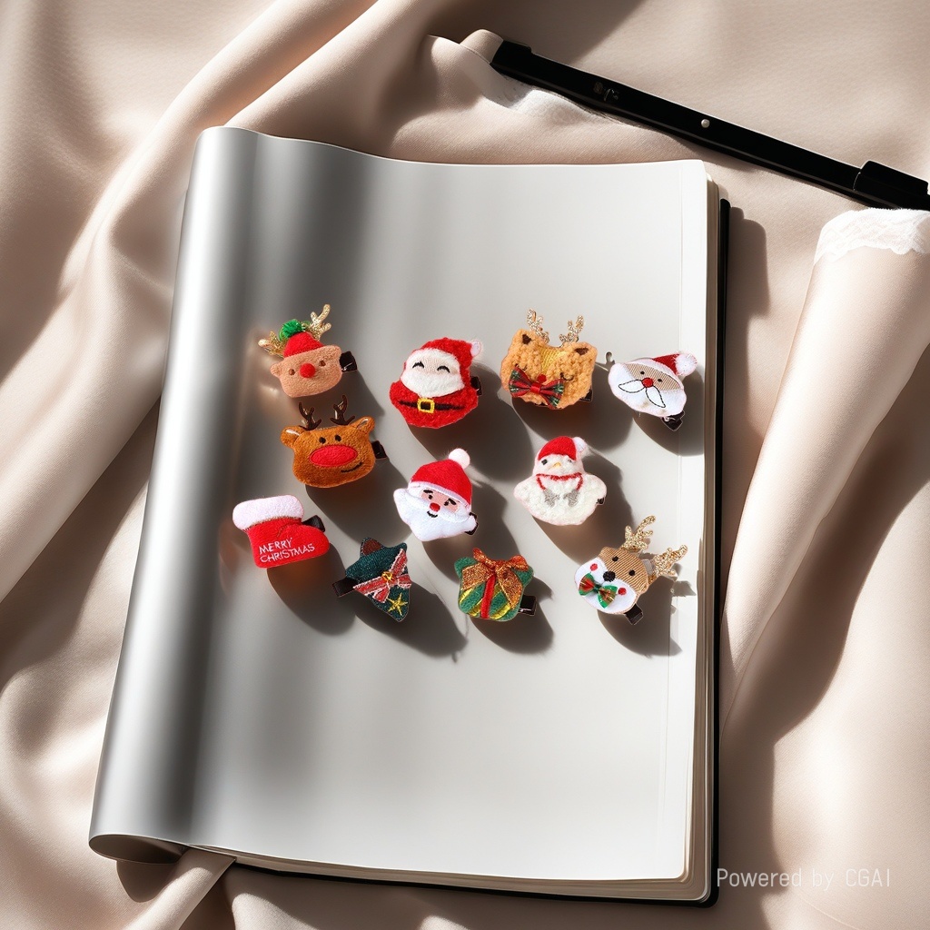 Christmas-themed plush hair clips, pearl scratch-off accessories, fashionable scratch-off hair clips Application Scenario