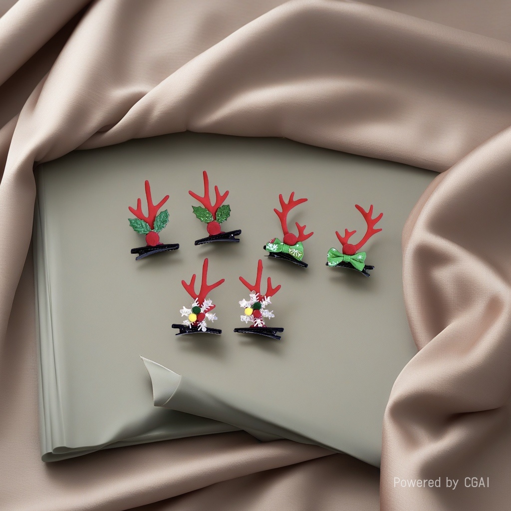 Navidad tema perlas grip para el cabello tarjetas accesorios moda grip para el cabello grip doble uso Specification image