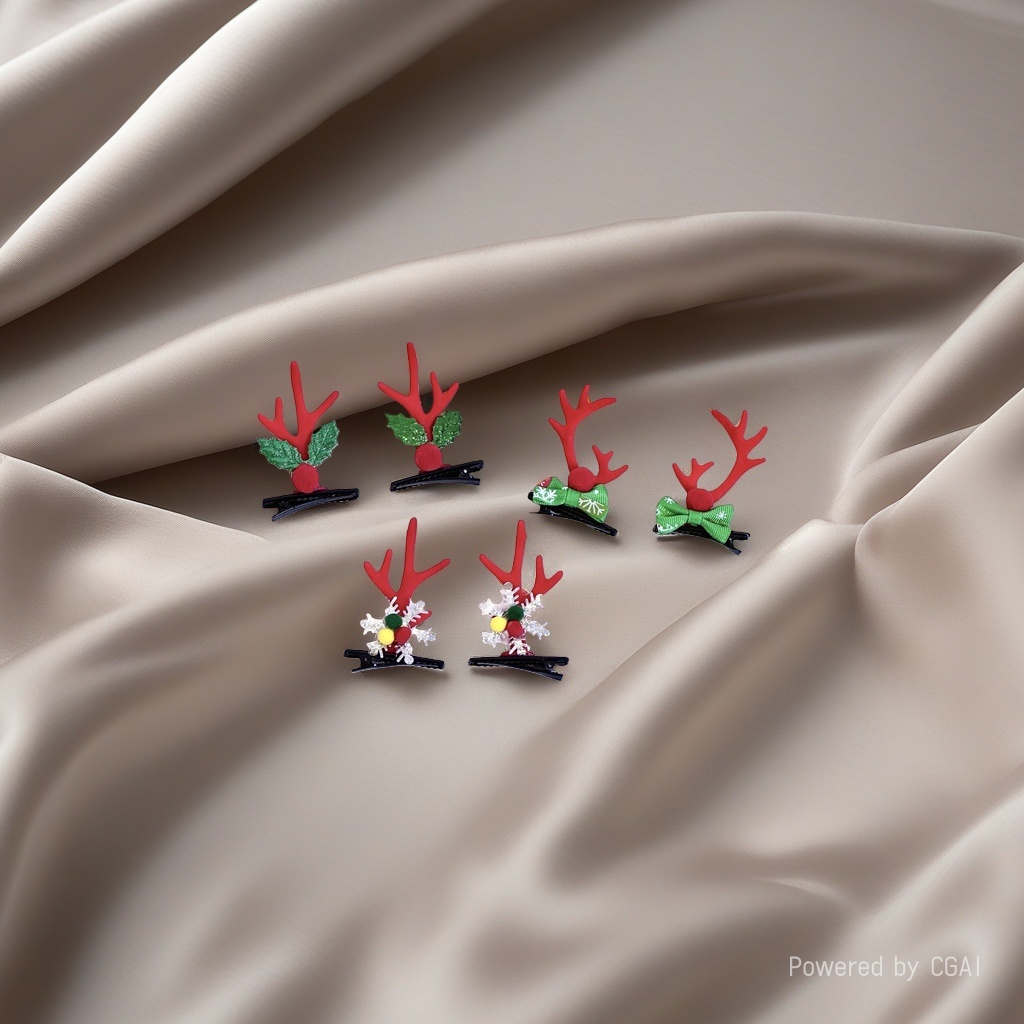 Navidad tema perlas grip para el cabello tarjetas accesorios moda grip para el cabello grip doble uso details Picture