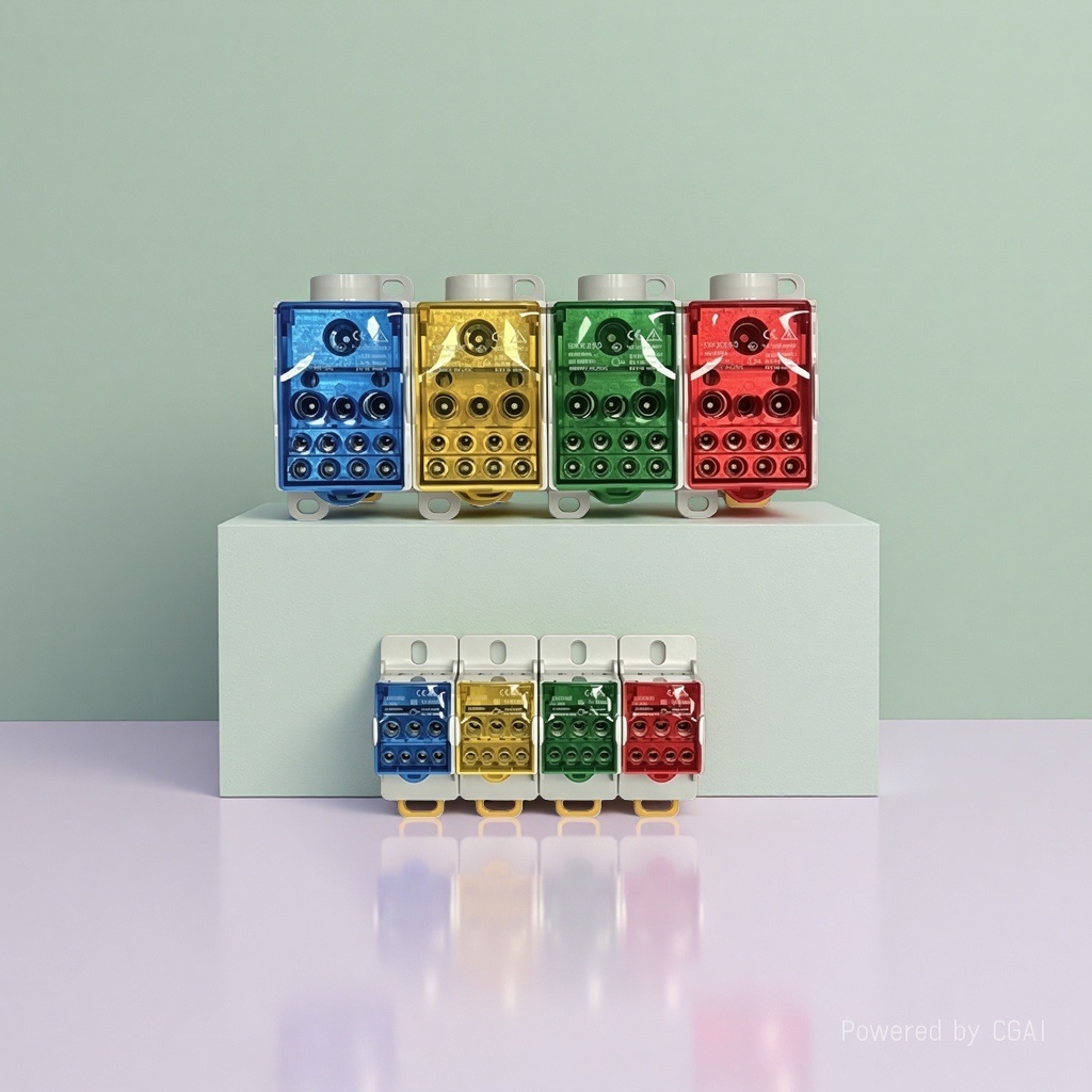 UKK one-in-multiple-out rail-mounted 125A, 160A, 250A, 400A distribution box, high current distribution device, junction box, distribution box, engineering distribution meter details Picture