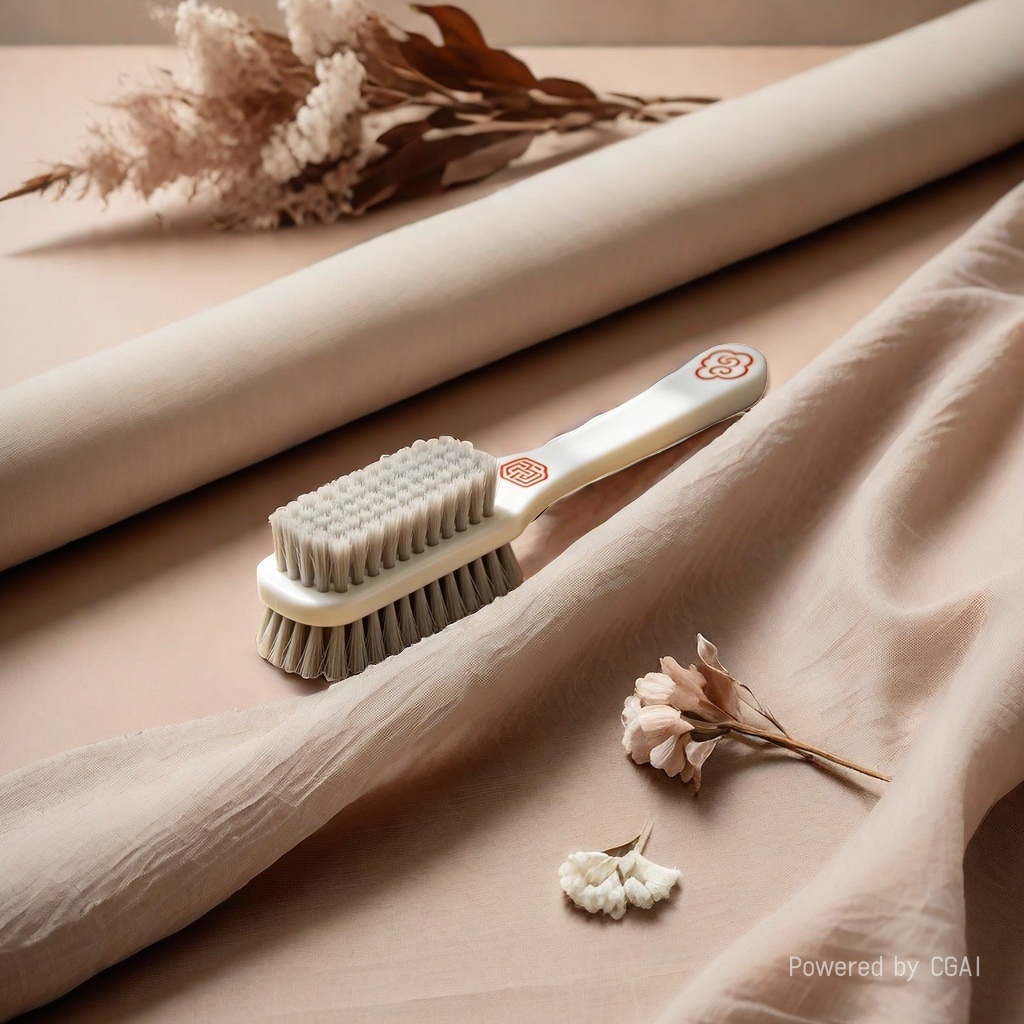 White double-layer bristle beauty comb, makeup tool, professional makeup comb details Picture