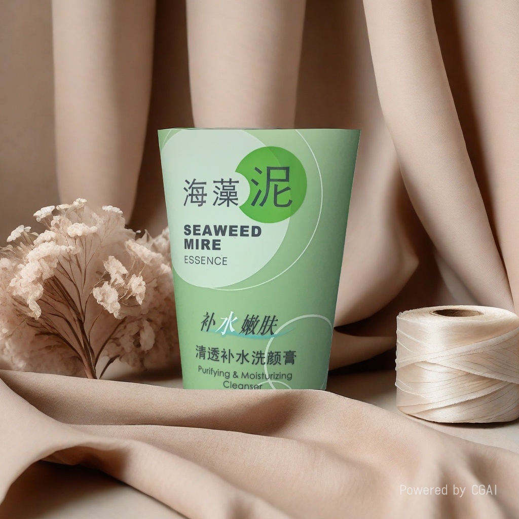 海藻泥洁面膏 绿色包装 去角质洁面 温和清洁控油净肤产品图