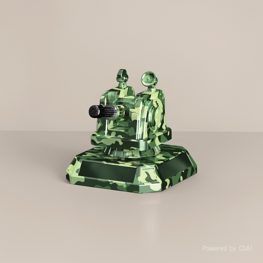 Tank-shaped camouflage car solar display piece, car interior hanging display piece, car display piece