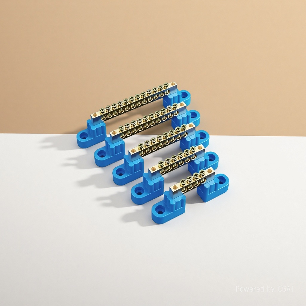Blue bridge-type neutral wire bar, pure copper distribution box terminal bar, neutral wire connection terminal 6*9, high-power 4-hole and 12-hole ground bar Application Scenario