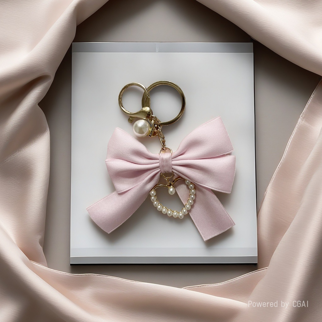 Pink bow acrylic keychain football figurine letter accessories Application Scenario