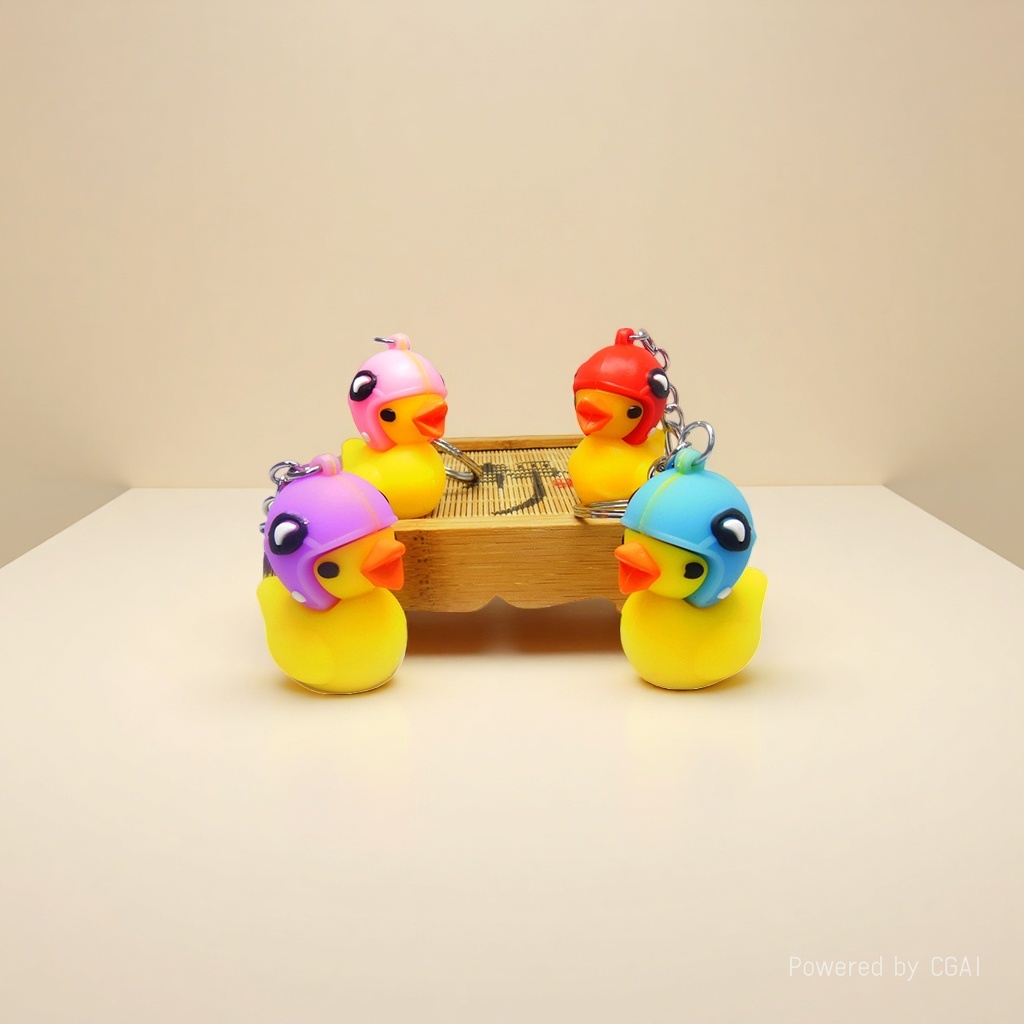Colorful acrylic duck football letter figurine keychain accessory details Picture
