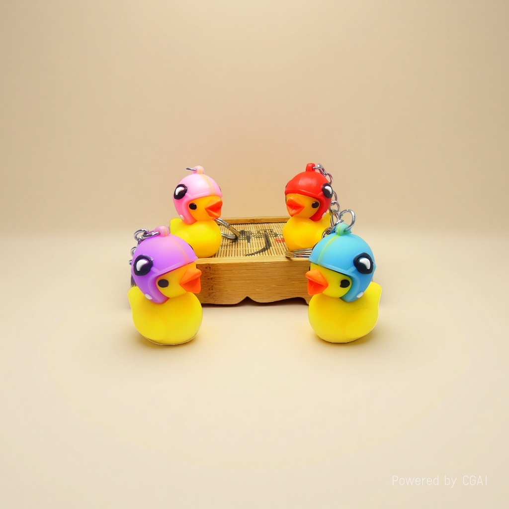 Colorful acrylic duck football letter figurine keychain accessory Application Scenario