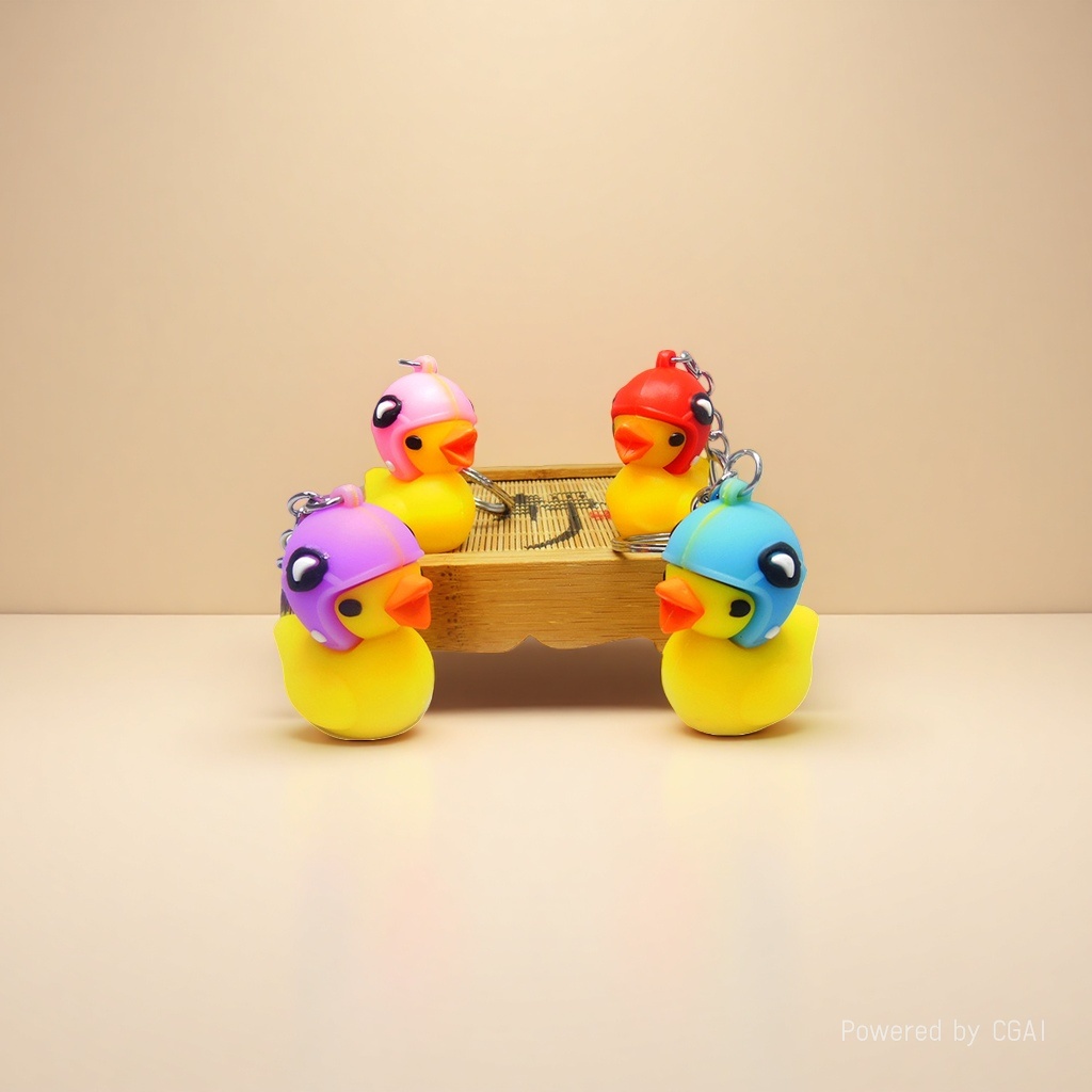 Colorful acrylic duck football letter figurine keychain accessory Specification image