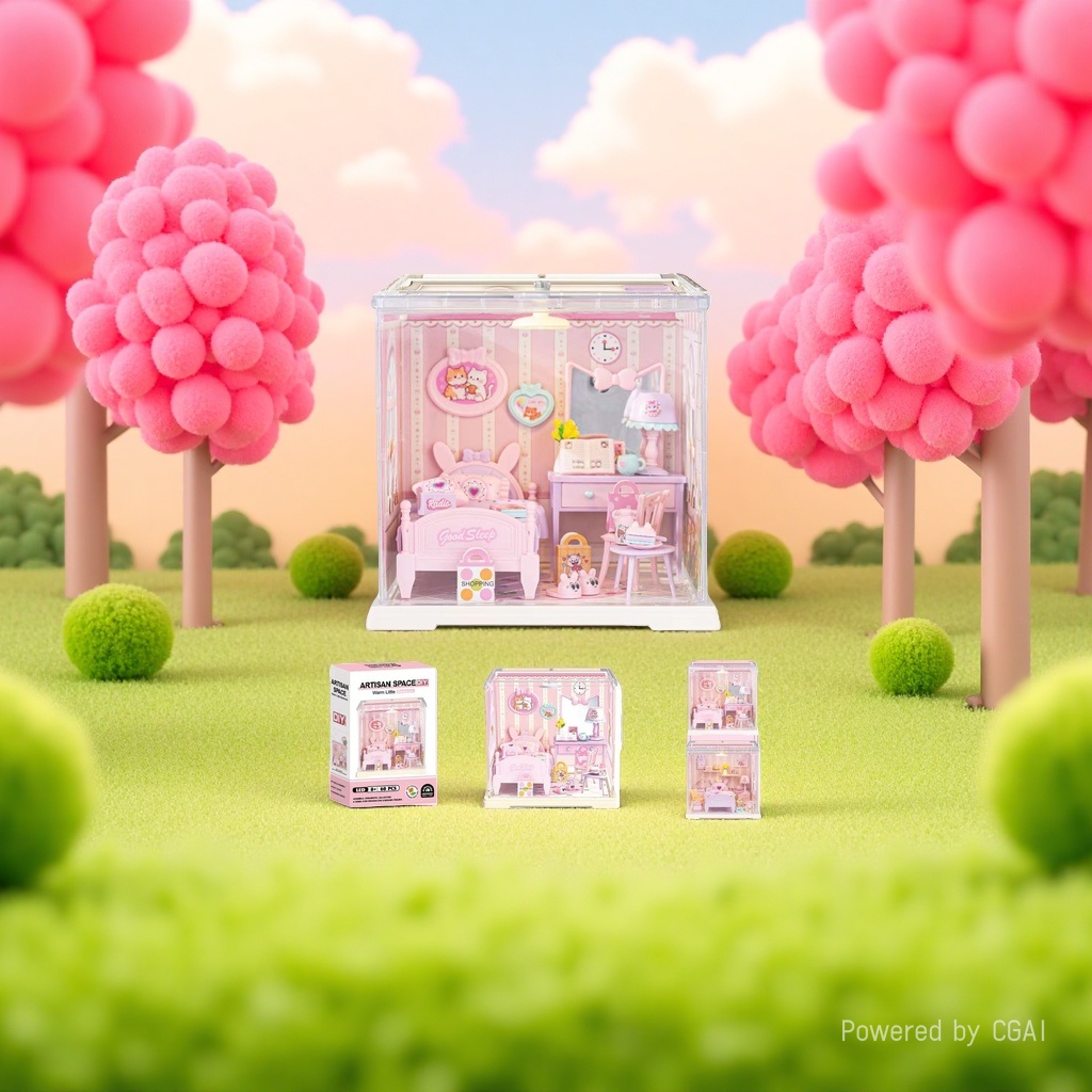Mini kitchen model toys, children's trendy toys, children's assembly toys, 3D puzzles. 163743099 Specification image
