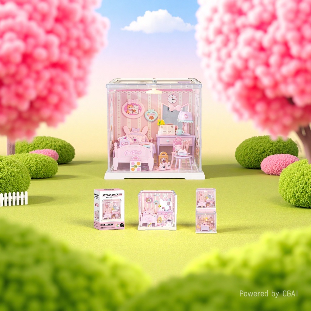Mini kitchen model toys, children's trendy toys, children's assembly toys, 3D puzzles. 163743099 Application Scenario