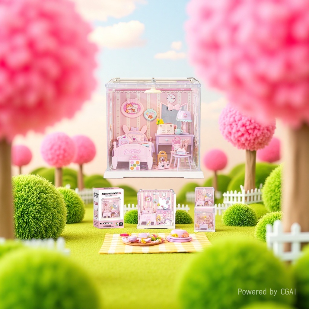 Mini kitchen model toys, children's trendy toys, children's assembly toys, 3D puzzles. 163743099 details Picture