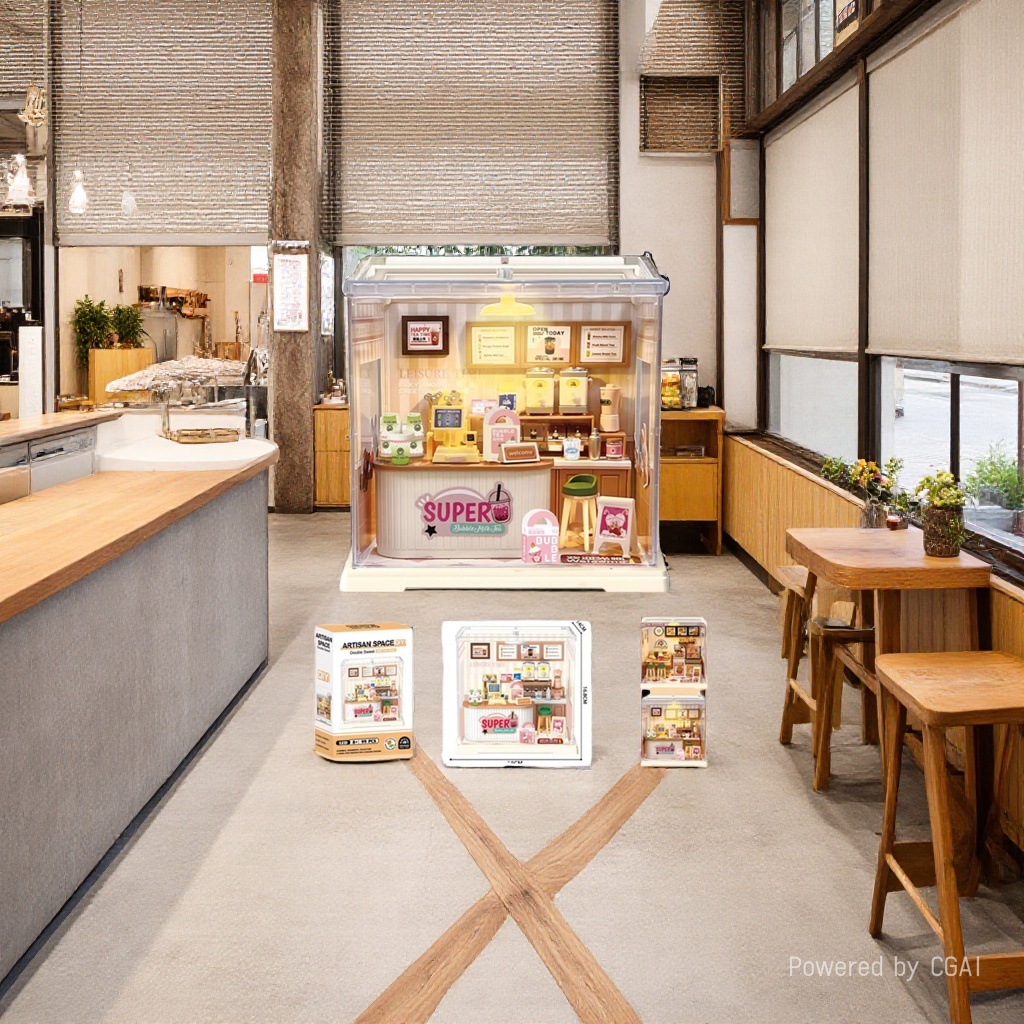 ARTISAN SPACE Milk Tea Shop model DIY Handcrafted Assembly toy Children's Lego-style house Application Scenario