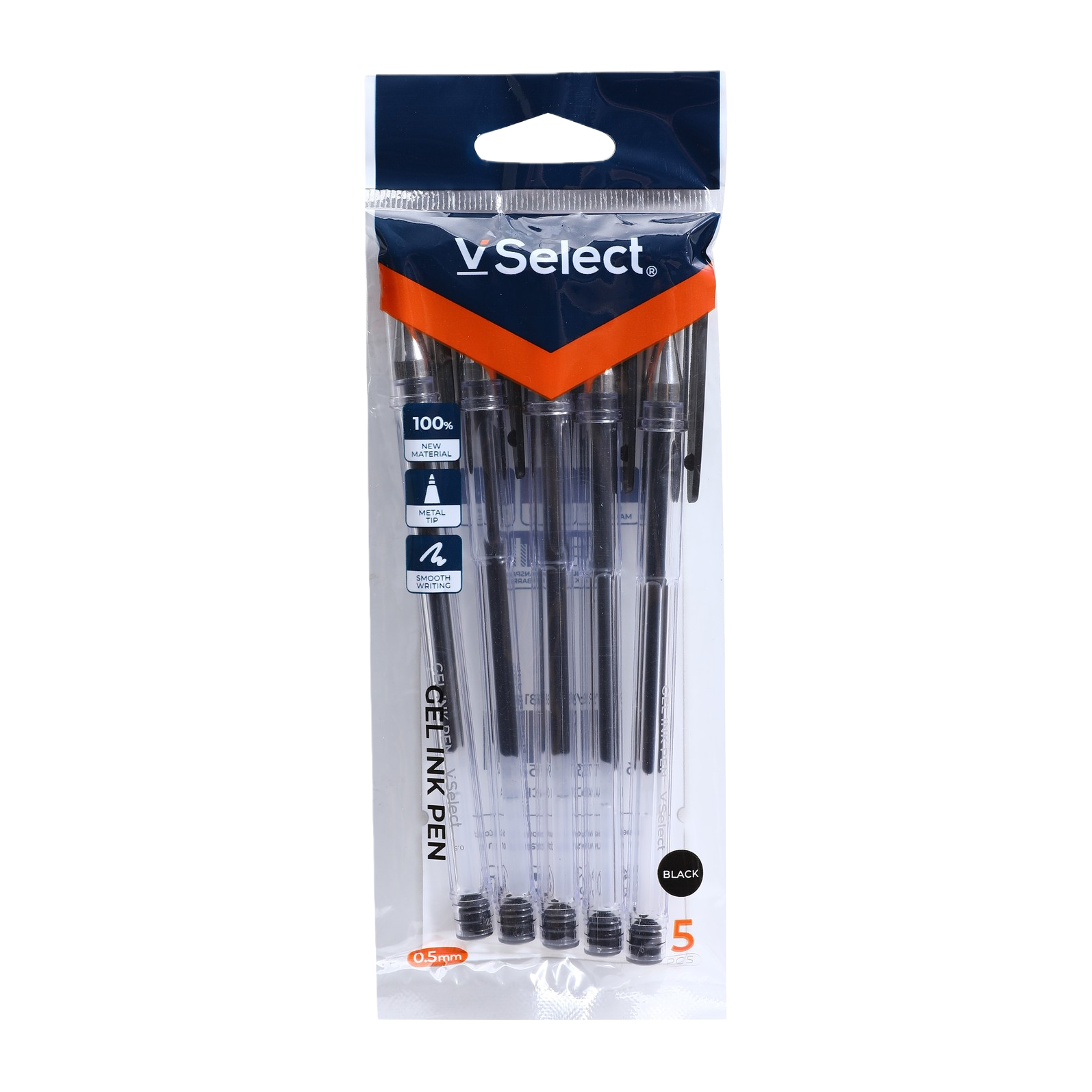 Black 0.5mm gel pens, 5 pieces per bag, exclusively for export. Minimum order quantity: one box Item Picture