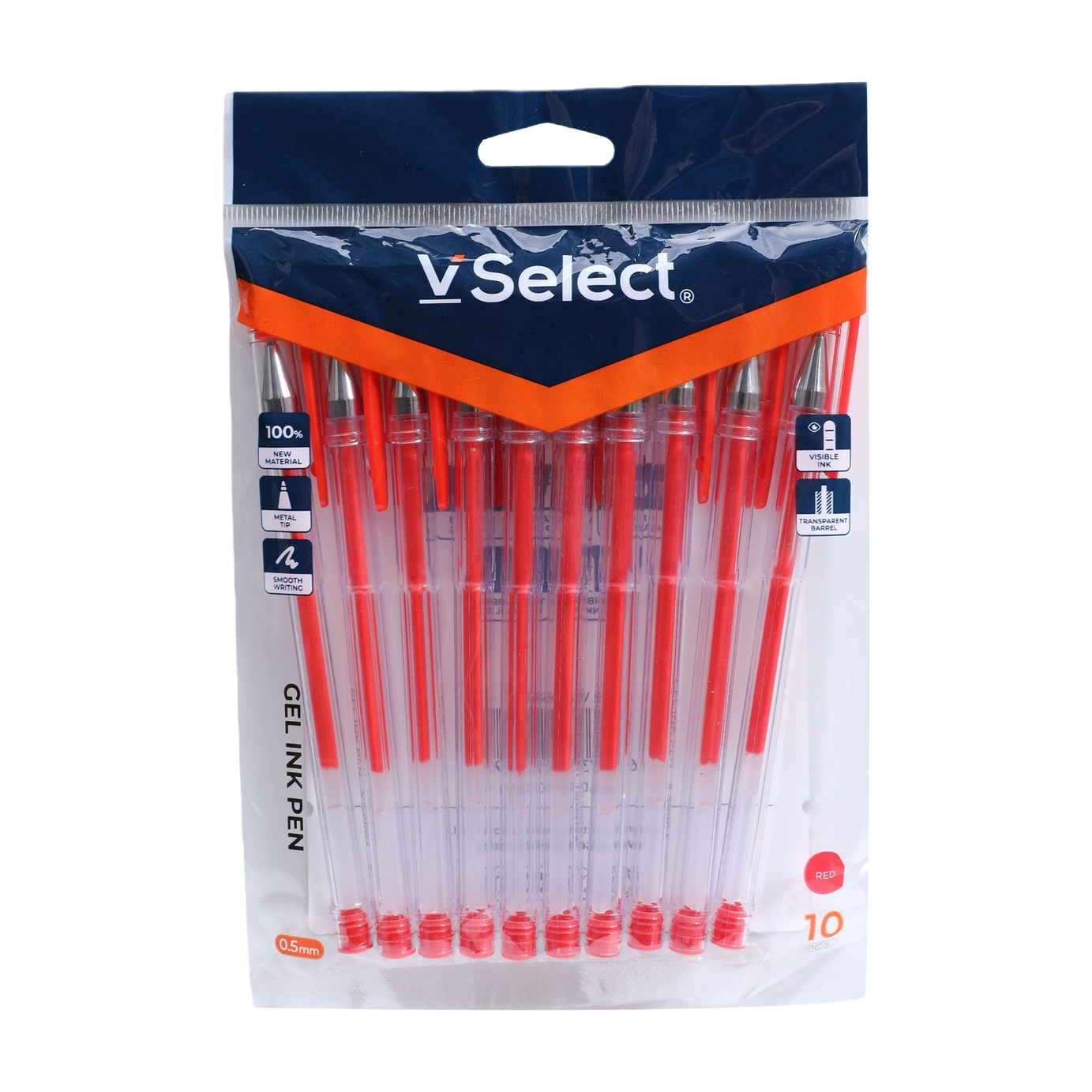 Red 0.5mm gel pens, 10 pieces per bag, exclusively for export. Minimum order quantity: one box Item Picture