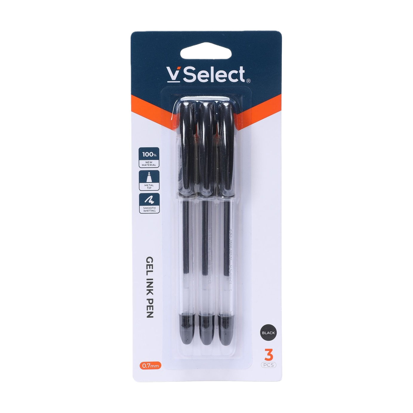 Black 0.7mm gel pens, 3 pieces per card, exclusively for export. Minimum order quantity: one box Item Picture