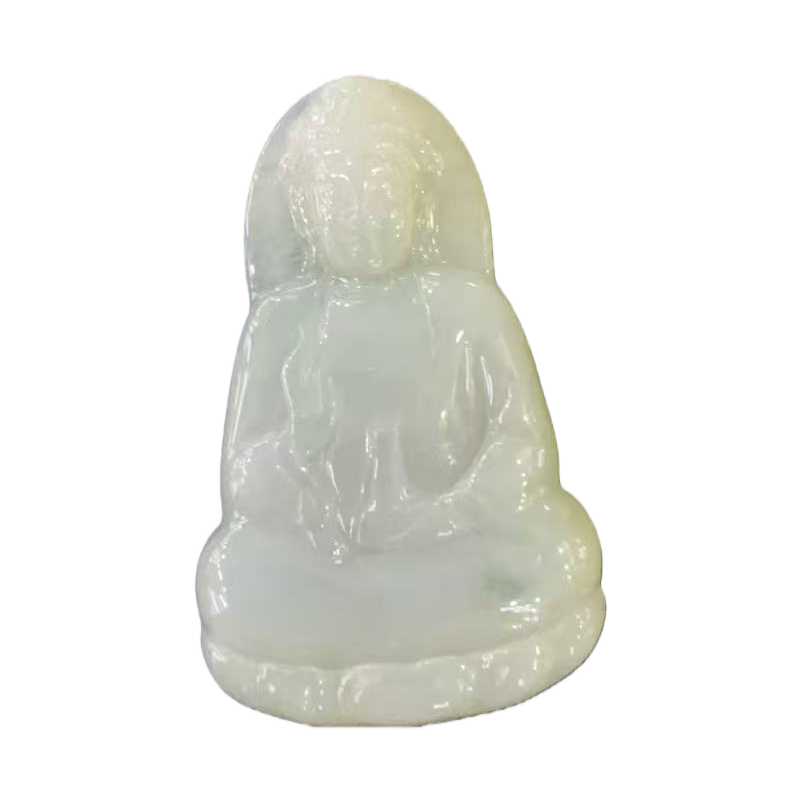 Jade-carved Buddha statues, deities, Holy Mother and God of Wealth, stone-carved religious pendants Item Picture