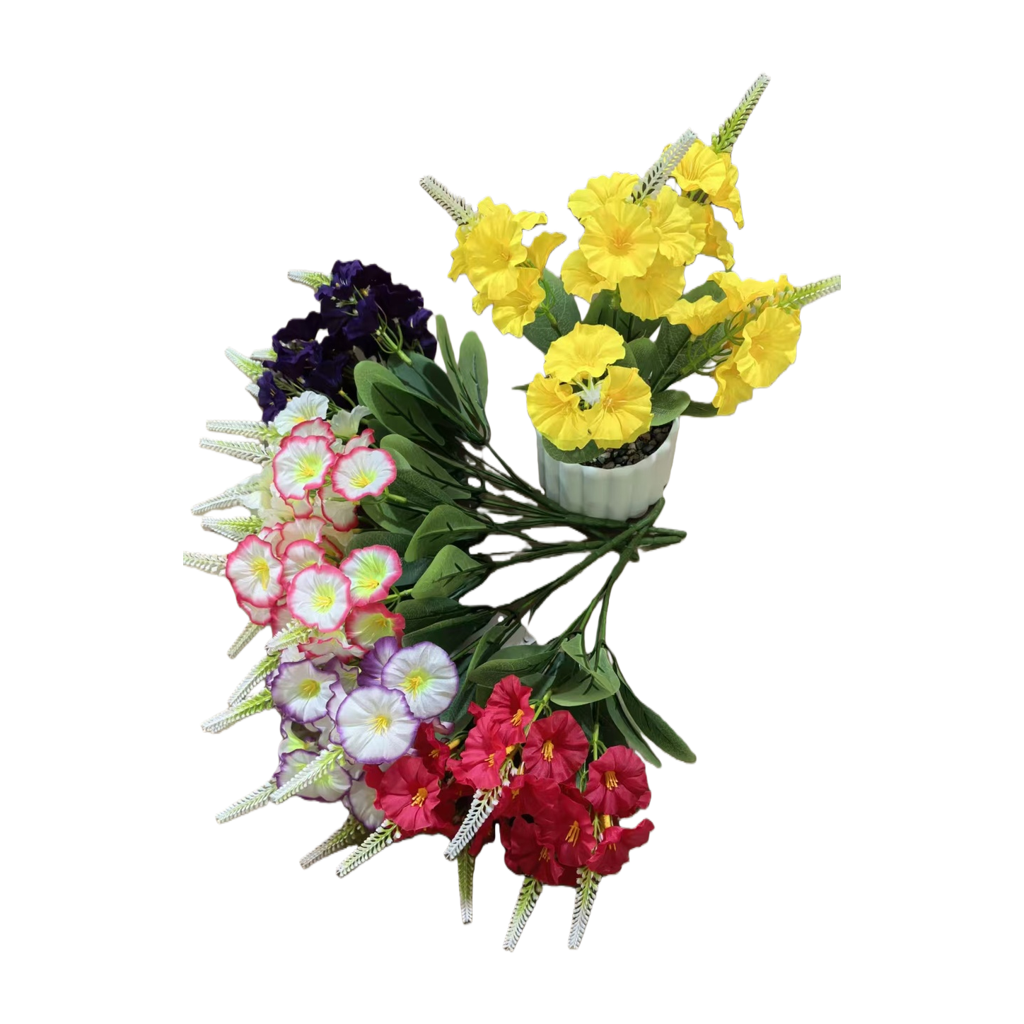 假花/仿真花/假花灯/塑料/人造花塑料白底实物图
