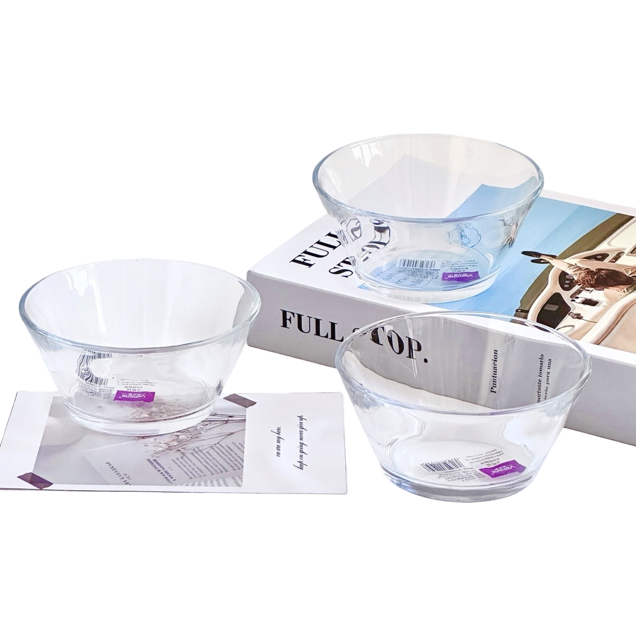 Transparent glass bowl, ceramic wooden bowl, plastic microwave-heated instant noodle bowl, cute Item Picture