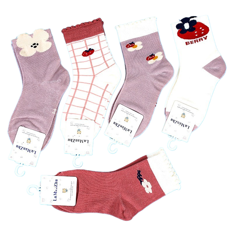 Zhang Weichao's cute cartoon baby socks for spring and summer, princess-style lace middle children's socks Item Picture