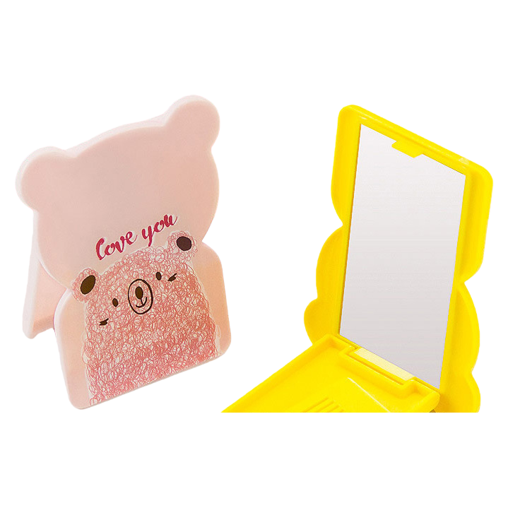 Cartoon mirror comb set bear shape mirror comb herramienta de maquillaje Item Picture