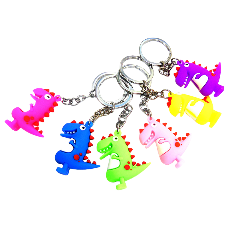Colorful dinosaur acrylic keychain figurine accessories in the shape of football letters Item Picture