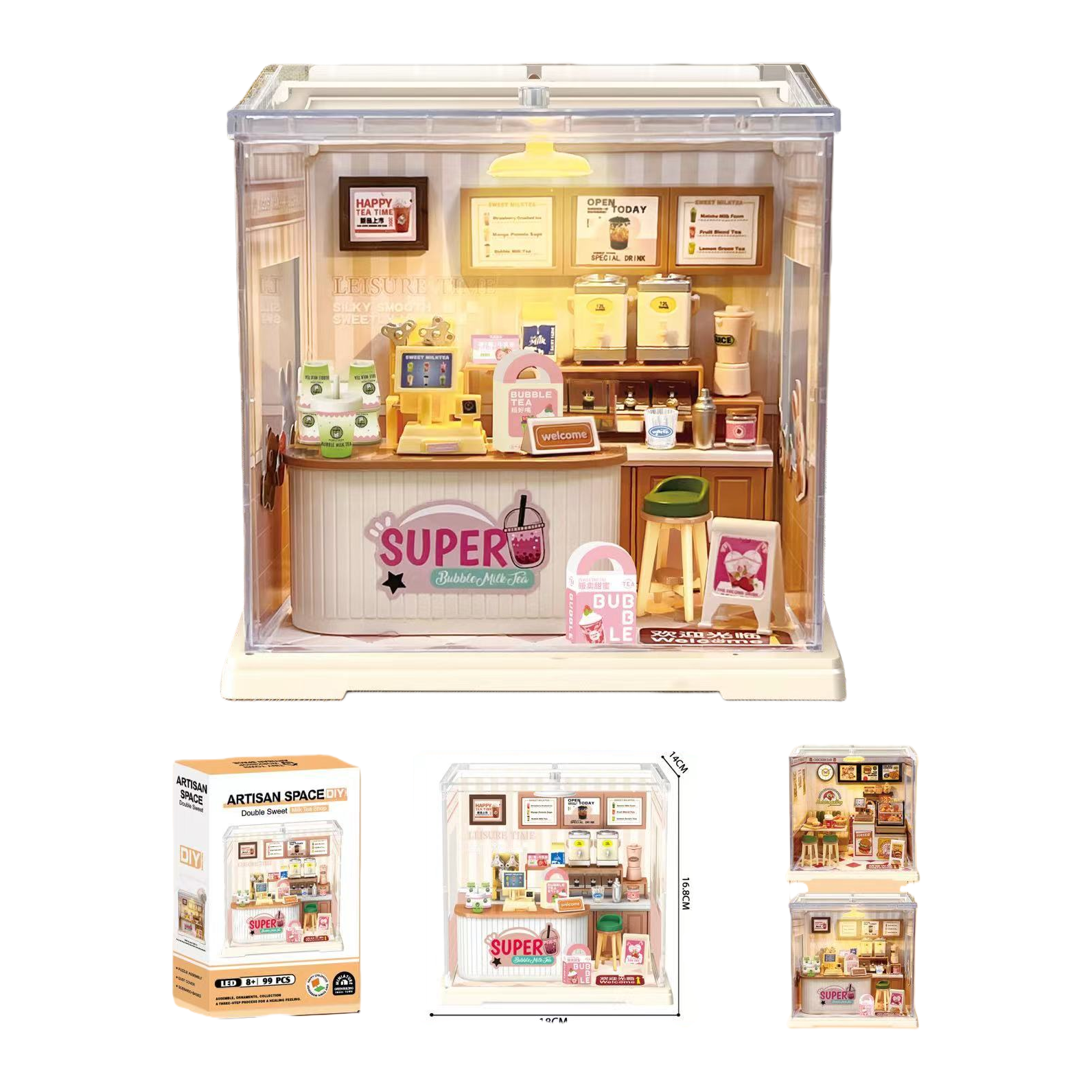 ARTISAN SPACE Milk Tea Shop model DIY Handcrafted Assembly toy Children's Lego-style house Item Picture