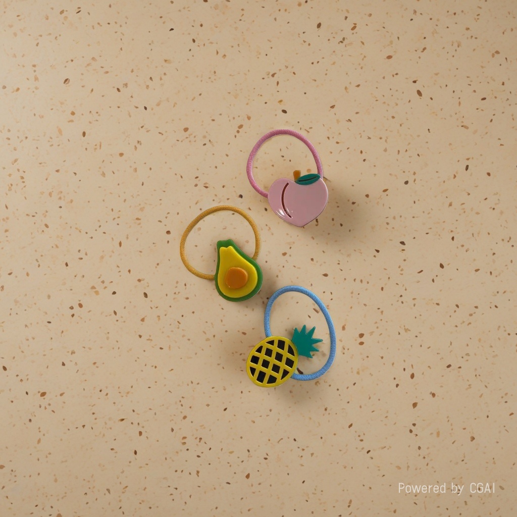 Colorful fruit-shaped hair accessories and hair strings details Picture