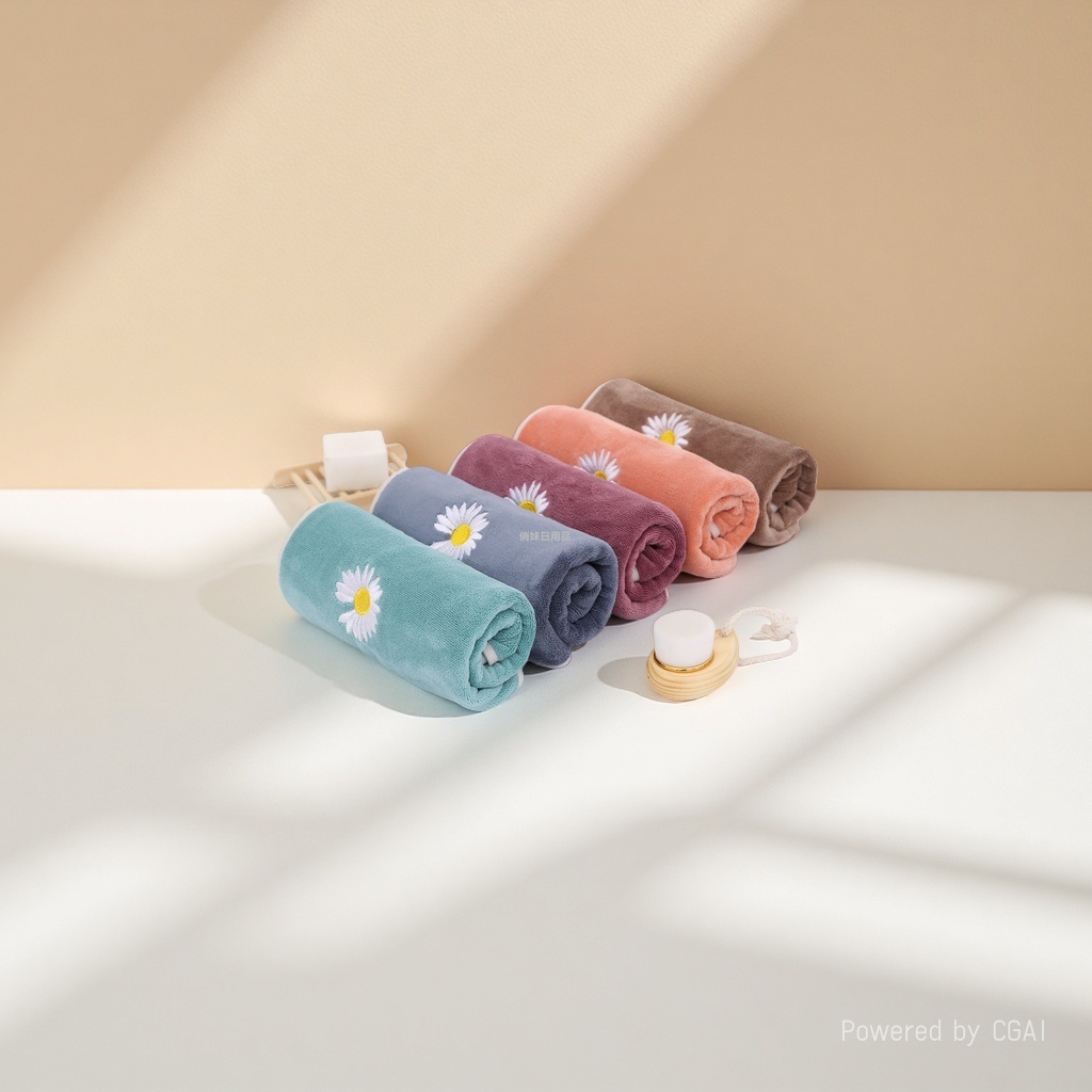 俏妹日用超细纤维小雏菊青春派毛巾浴巾吸水性强加厚 details Picture