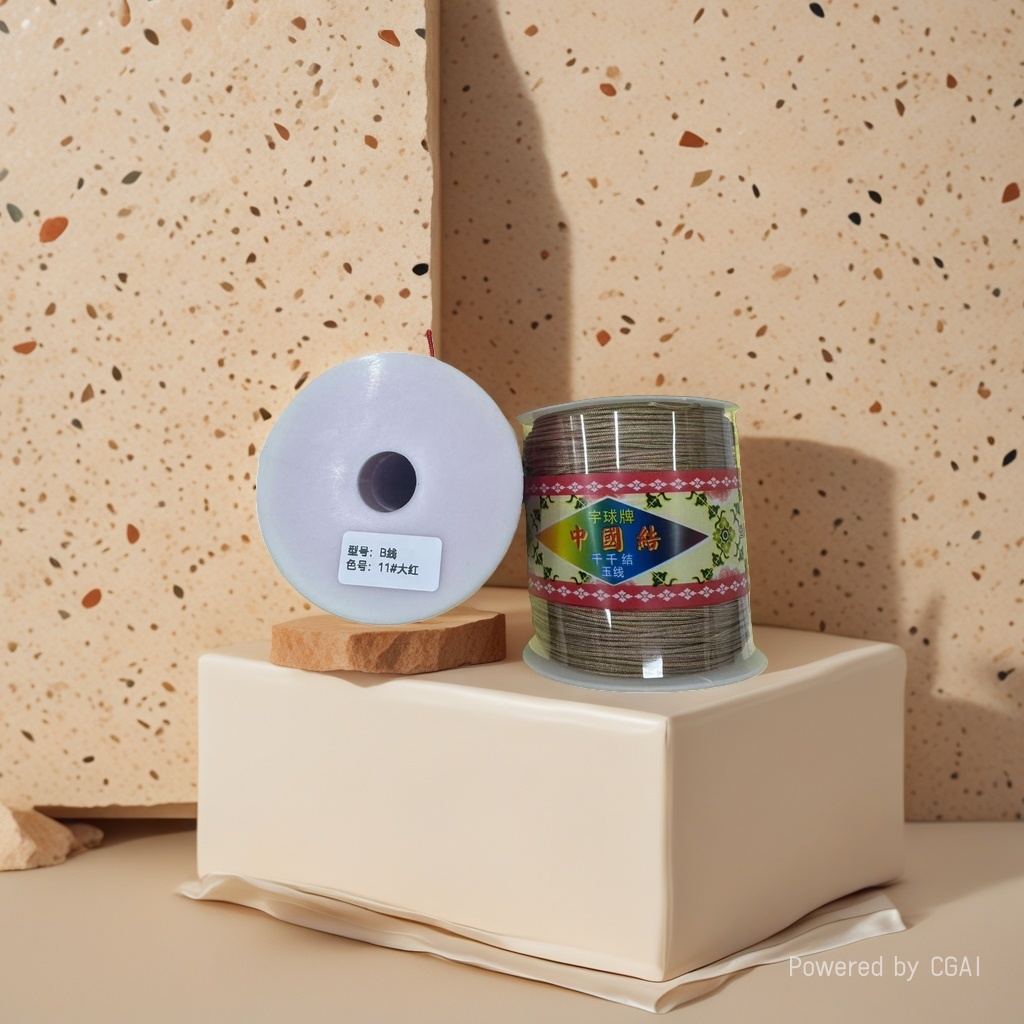 White spools, golden spools, and line clips