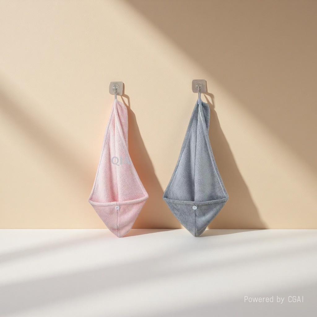 Solid-color coral fleece dry hair cap, daily necessities towel, quick-drying towel, dry hair cap details Picture