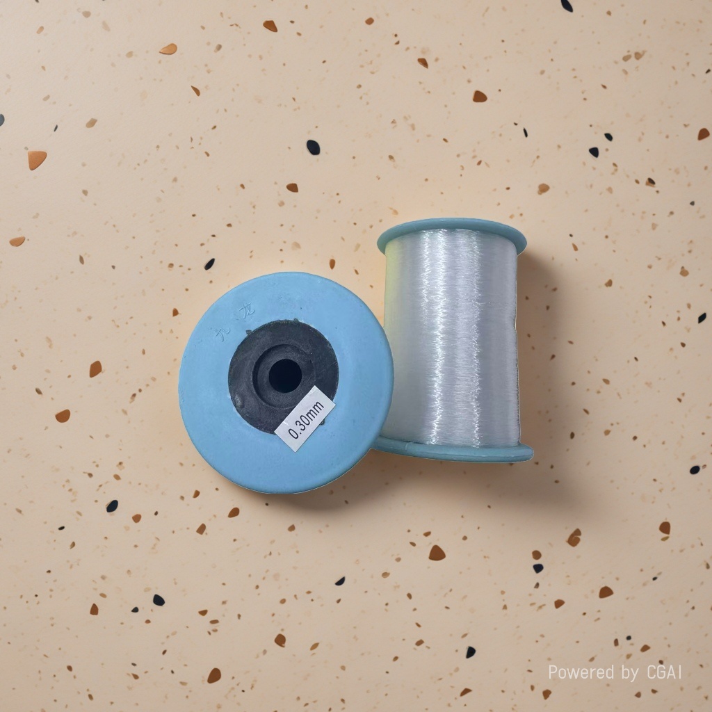 Blue spool with transparent fishing line, nylon line for fishing, wear-resistant