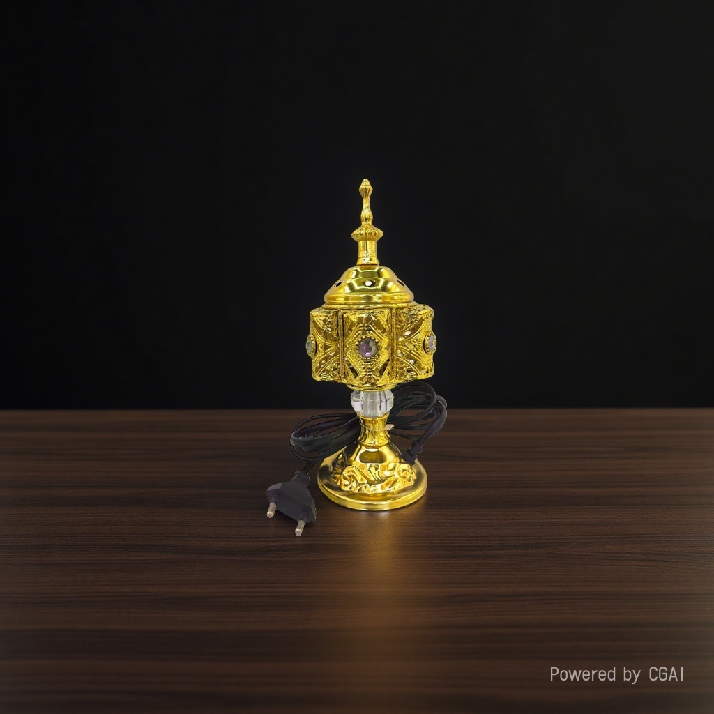 Golden carved purple copper incense burner, incense stick, incense seal, universal Arabic alloy incense burner Specification image