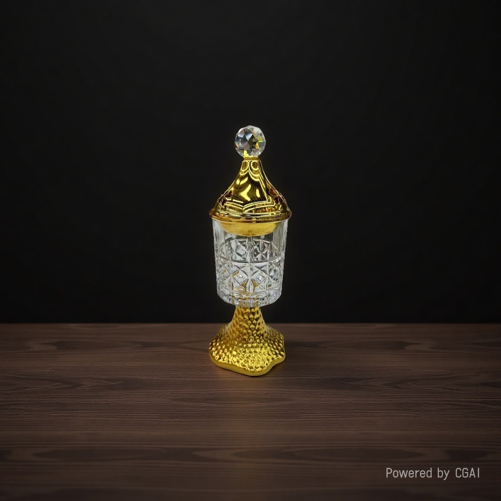 A multi-functional incense burner with a golden base, crystal incense burner, purple copper incense burner, incense seal, incense thread and incense holder Specification image