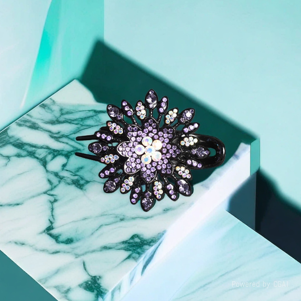 Wholesale of medium-sized water diamond style duckbill hair clips, hair grabbers, three-toothed hair clips for mom Specification image