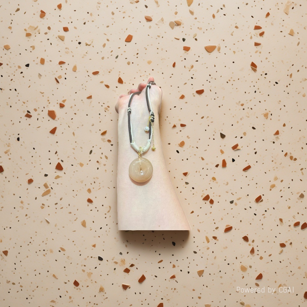 A new beige jade pendant crystal bracelet for hand wear Specification image