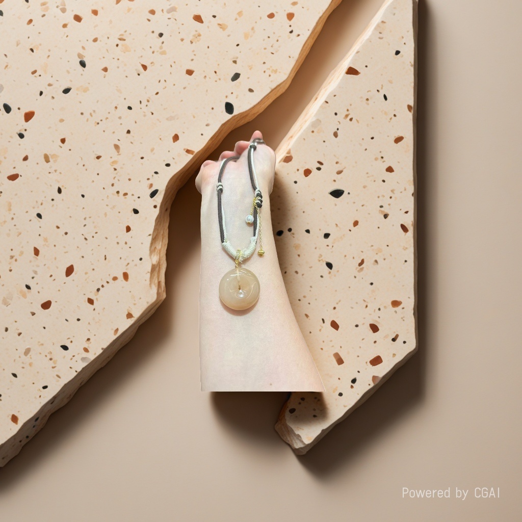 A new beige jade pendant crystal bracelet for hand wear