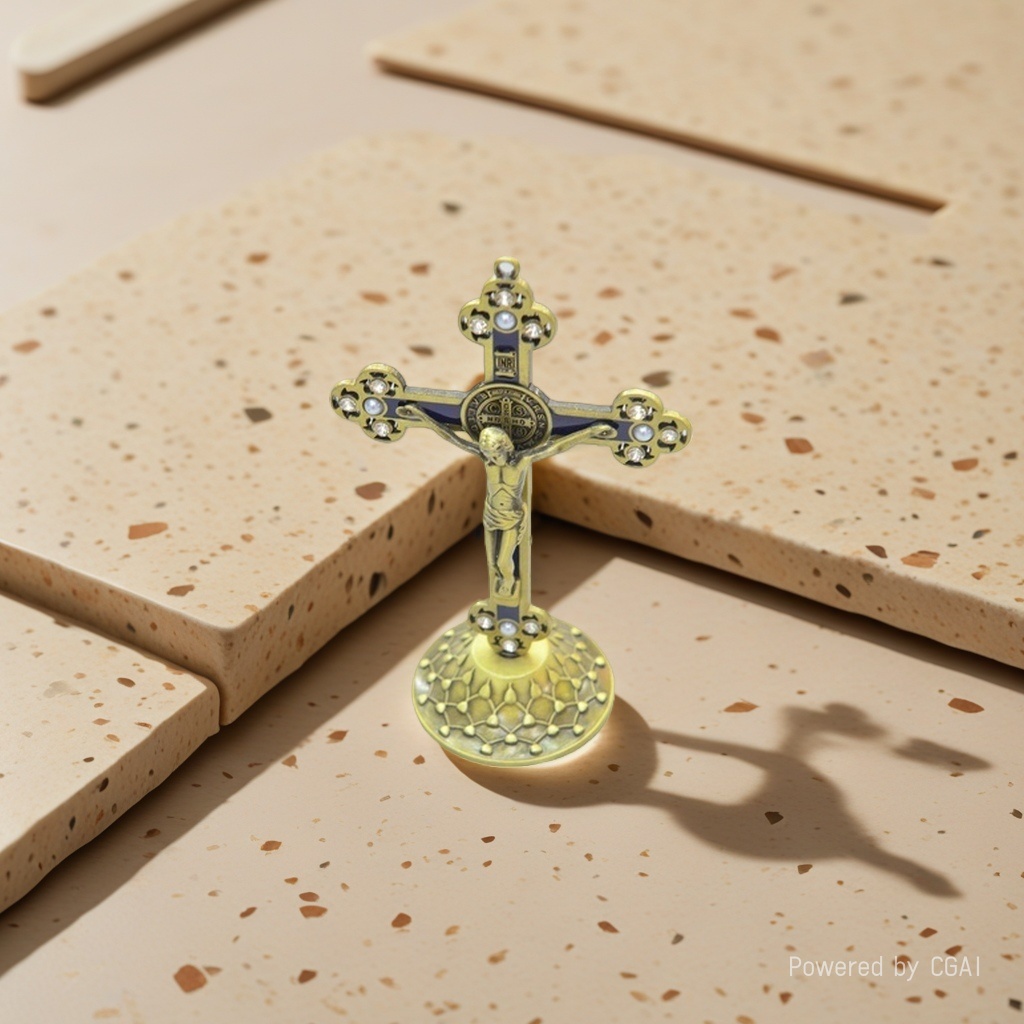 A new cross-border alloy Jesus wall hanging and standing dual-purpose decorative item