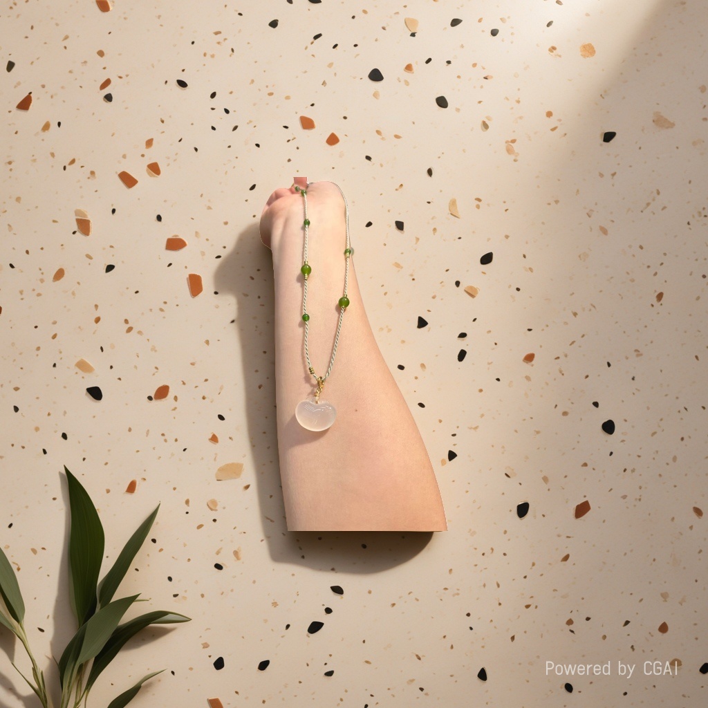 DIY handmade acrylic long and simple women's necklace with silver chain and sand gold gourd pendant Application Scenario