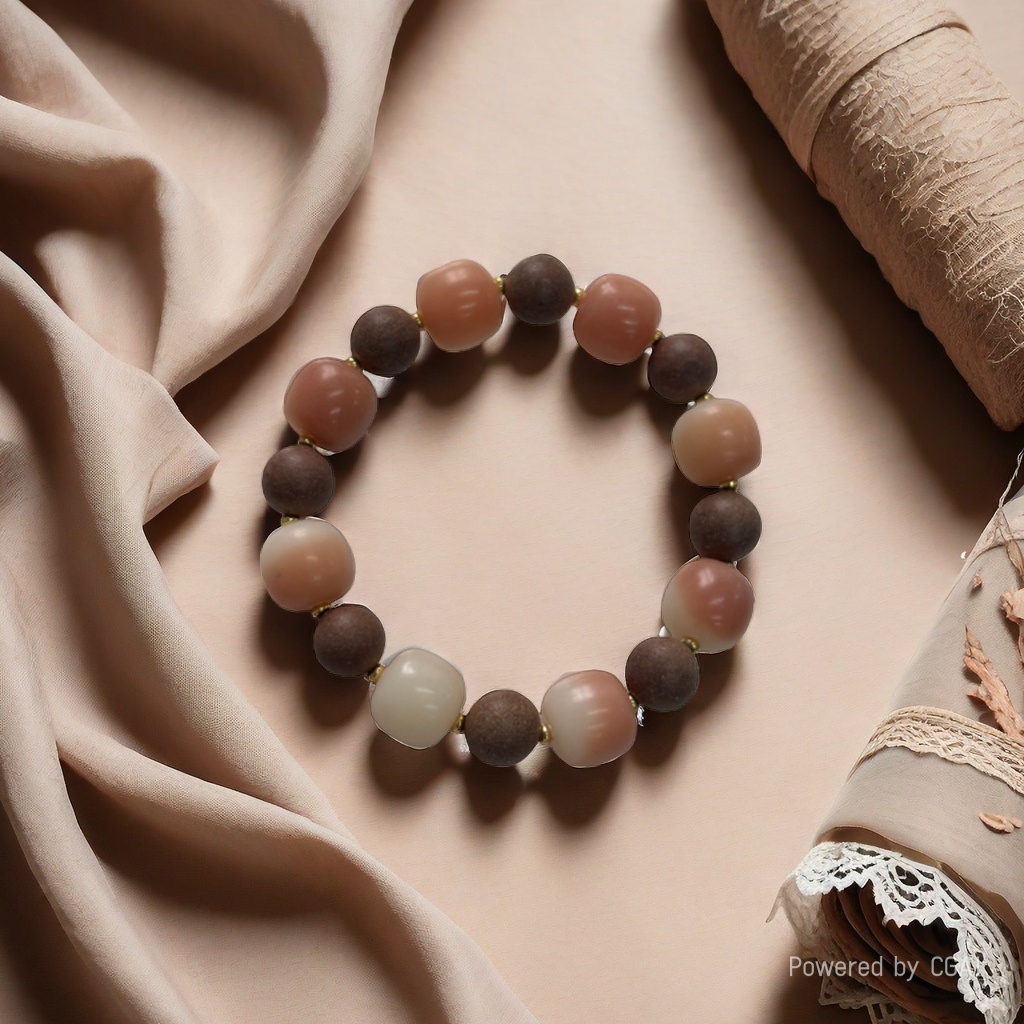 Tangtangtang Jasmine Calming and Soothing 1cm Bracelet Copper gold-plated abacus beads, chestnut fruit old type Bodhi beads SC001022 details Picture