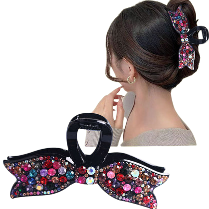 13cm cross border hot sale merchandising mamá strass garra máquina parte posterior de la cabeza bandeja horquilla de compras cola de caballo horquilla Item Picture