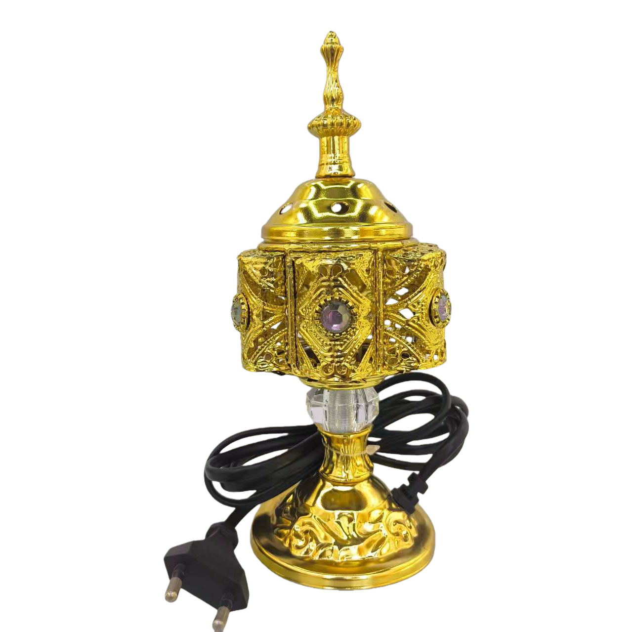 Golden carved purple copper incense burner, incense stick, incense seal, universal Arabic alloy incense burner Item Picture
