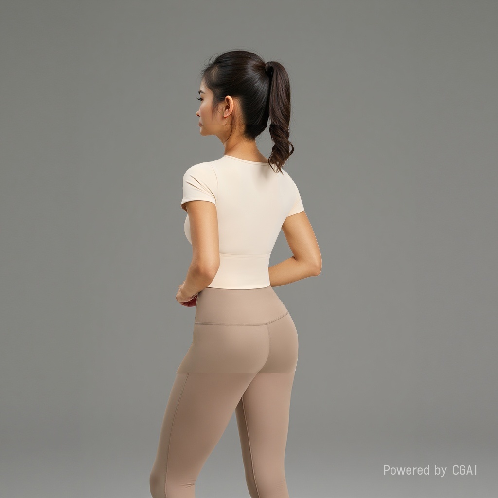 Light green and gray two-color patchwork yoga wear, women's set, quick-drying slimming, sweat-inducing suit, outdoor fitness vest, high-waisted pants Specification image