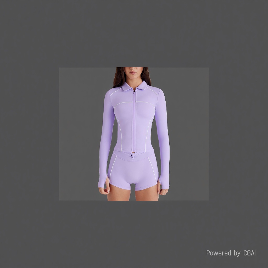 A light purple men's sportswear and casual suit, including a short-sleeved top and casual pants, as well as an outdoor hiking camouflage uniform Application Scenario
